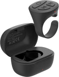 TikTok Scrolling Ring Bluetooth Camera Remote Control Page Turner for iPhone iPad Android Tablet Ebook Reading Scrolling Ring for iPhone TikTok (Graphite Black with Charging Case)
