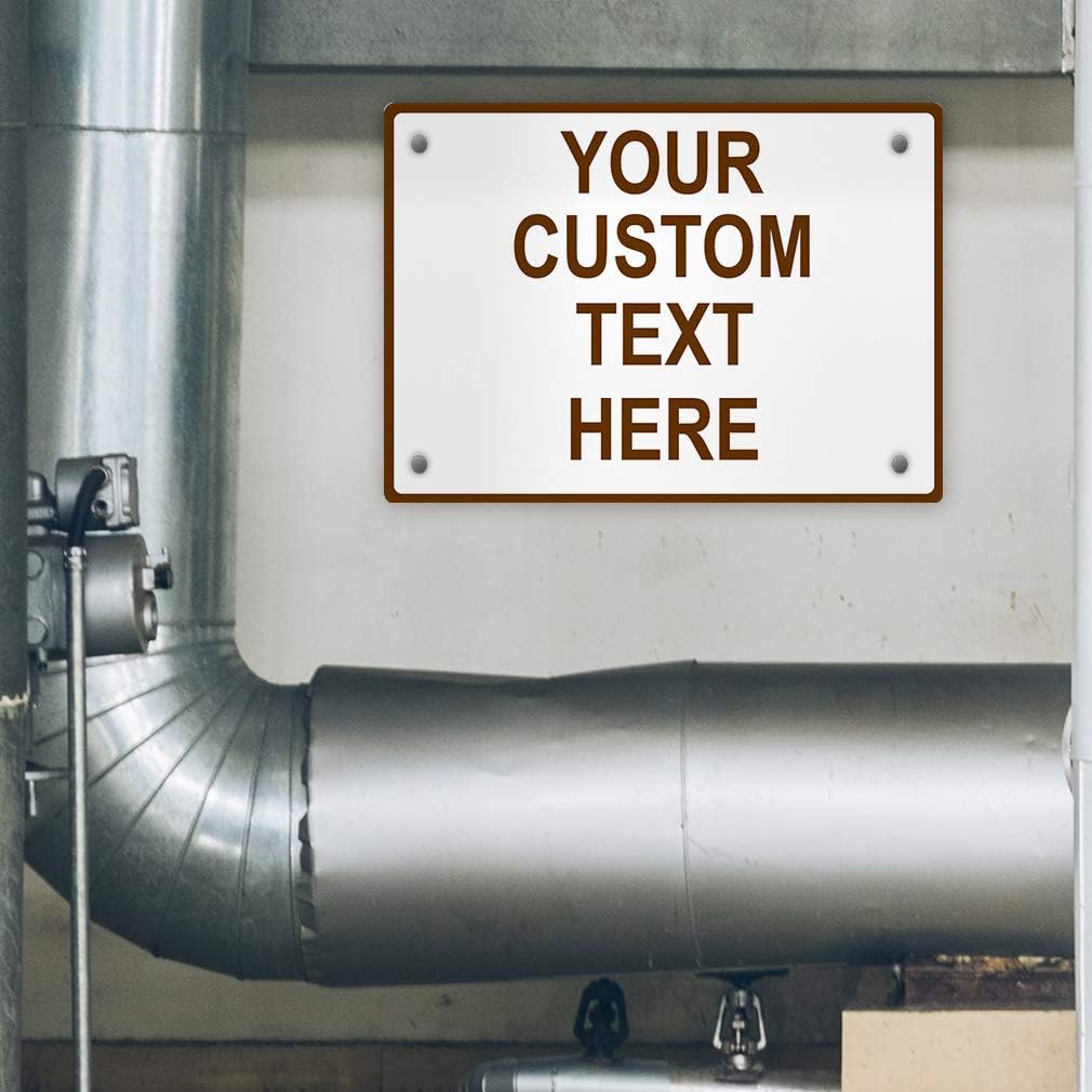 Aluminum Weatherproof Metal Sign Multiple Sizes Custom Personalized Text Here White Brown Recreational Horizontal Street Signs 24x18Inches