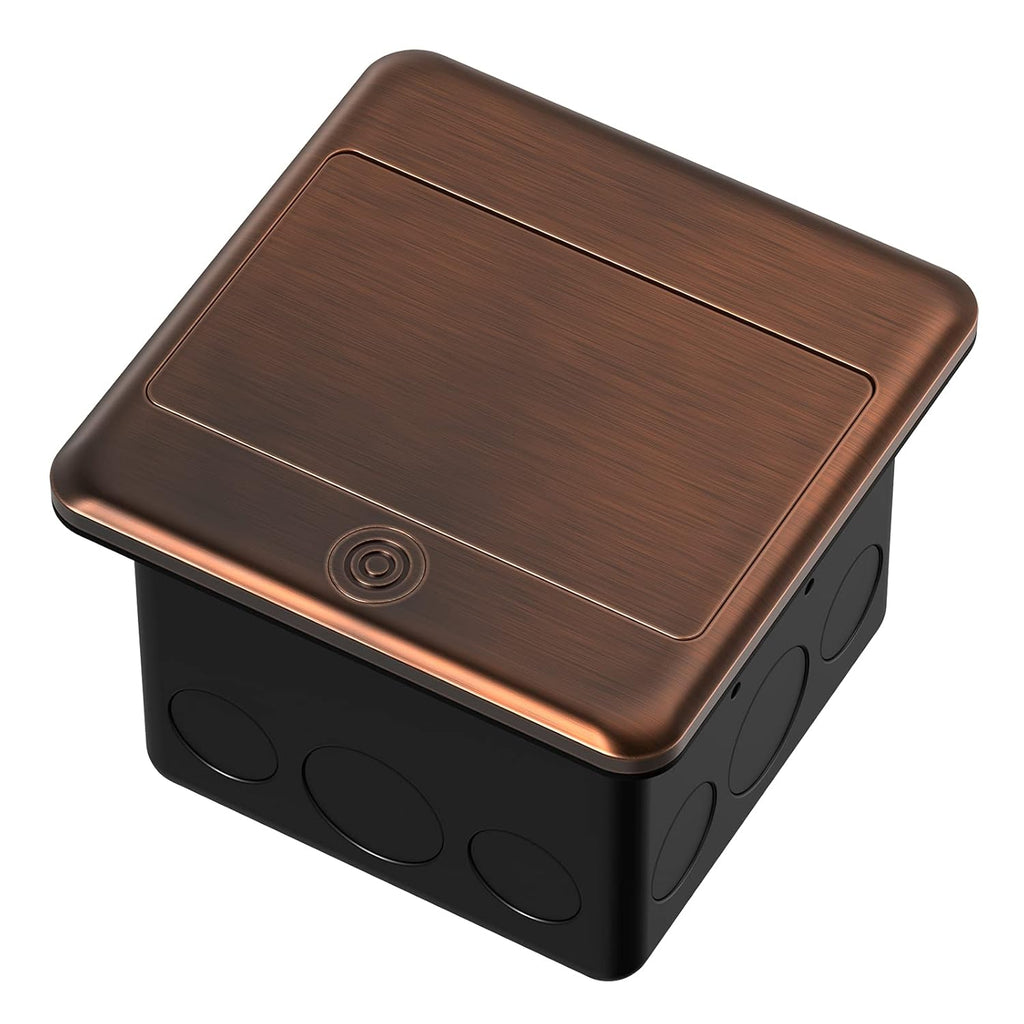 KYHSHJ 4.8A USB Chargers Pop Up Floor Waterproof Electrical Outlet Receptacle Stainless Steel Box, (Bronze)