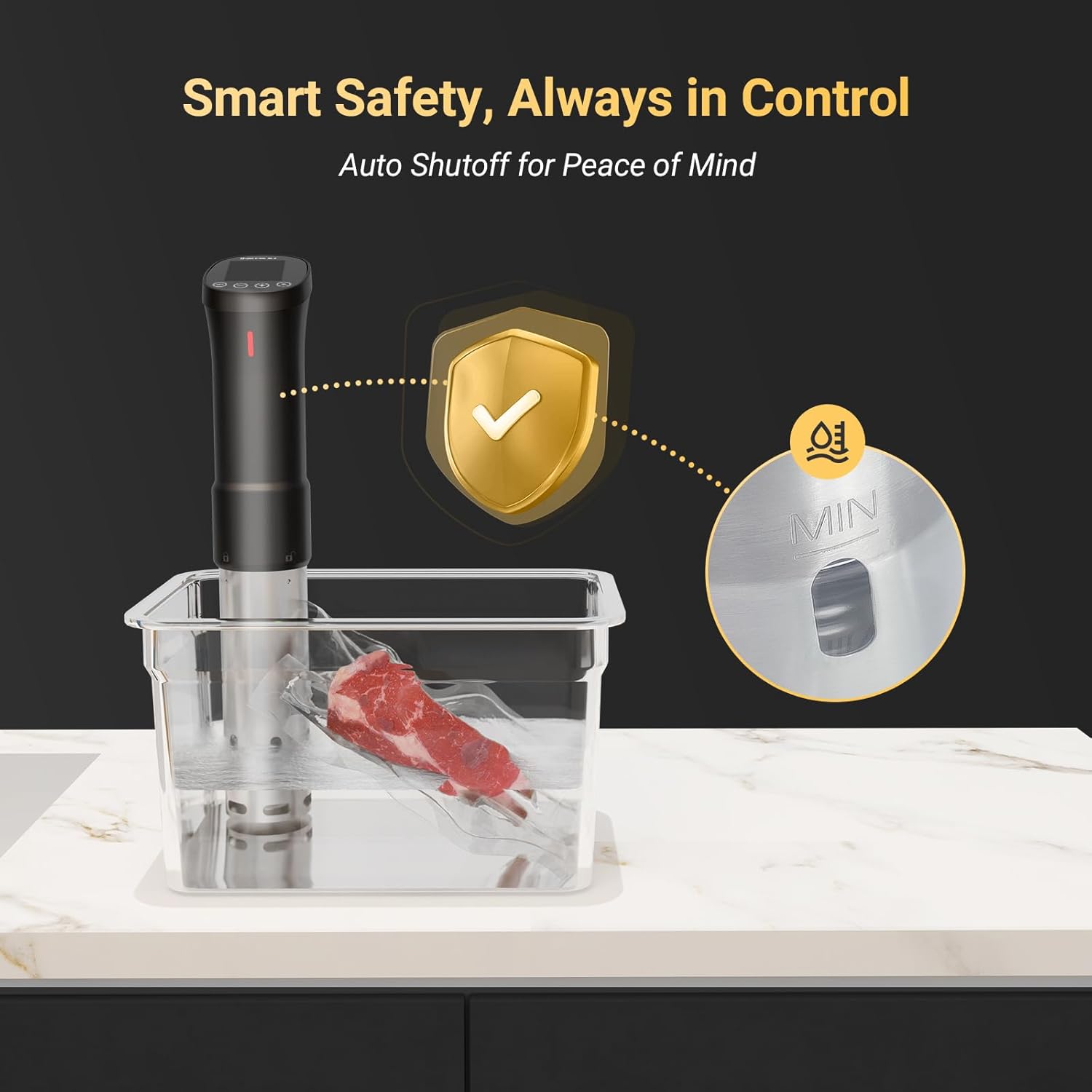 2.4G WIFI Sous Vide Cooker INKBIRD Sous Vide Machine with APP Control, 1000 Watts Immersion Circulator with APP Recipes Timer Alarm Mobile Notification, 3D Water Fast Heating Ultra-Quiet