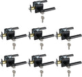 Keyed Entry Door Lever with Lock, Heavy Duty Square Interior Handle for Front Door and Office, Matte Black, Reversible for Right&Left Handed, 7Packs