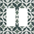 Green Luxury Modern Cubic Marble 2 Gang Double Rocker Decorative Light Switch Covers Electrical Faceplate Switch Plates for Bathroom Kitchen Home