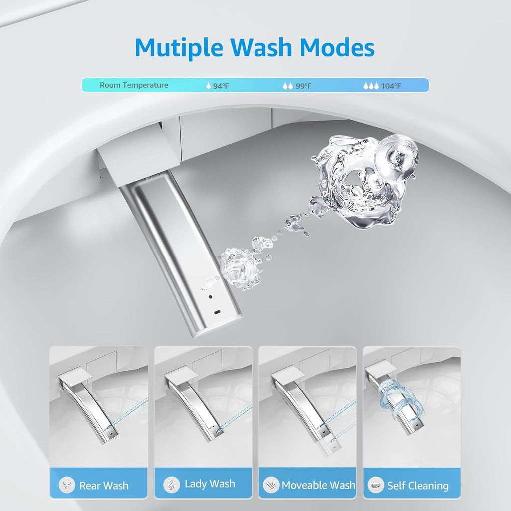 Smart One-Piece Toilet with Built-in Bidet, Elongated Tankless Design, Instant Warm Water, Dual Flush with Auto & Foot Sensor, Heated Seat, ADA Height, Foam Shield, Modern Bathroom Toilet