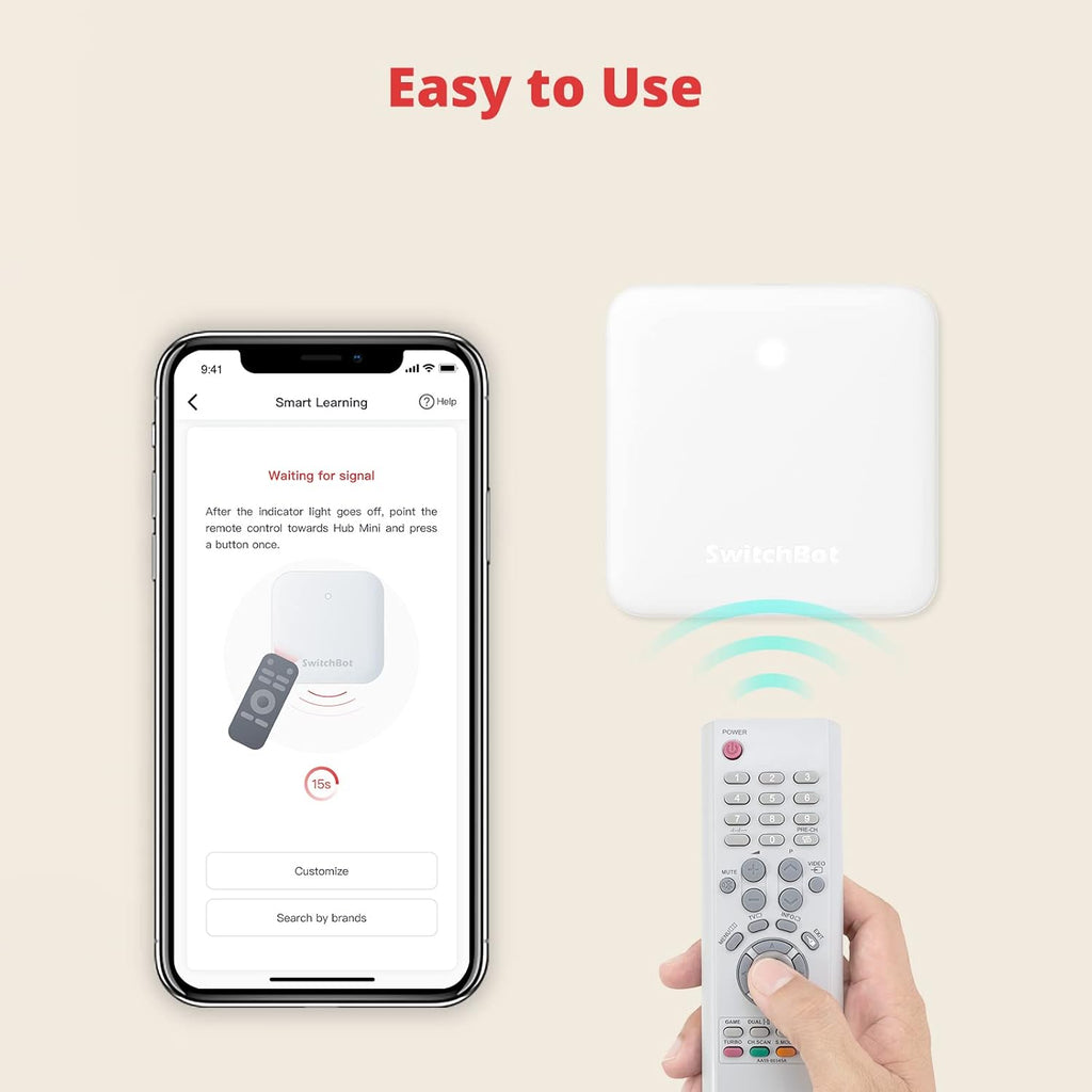 SwitchBot Smart Switch Pusher with Remote & SwitchBot Hub Mini Smart Remote