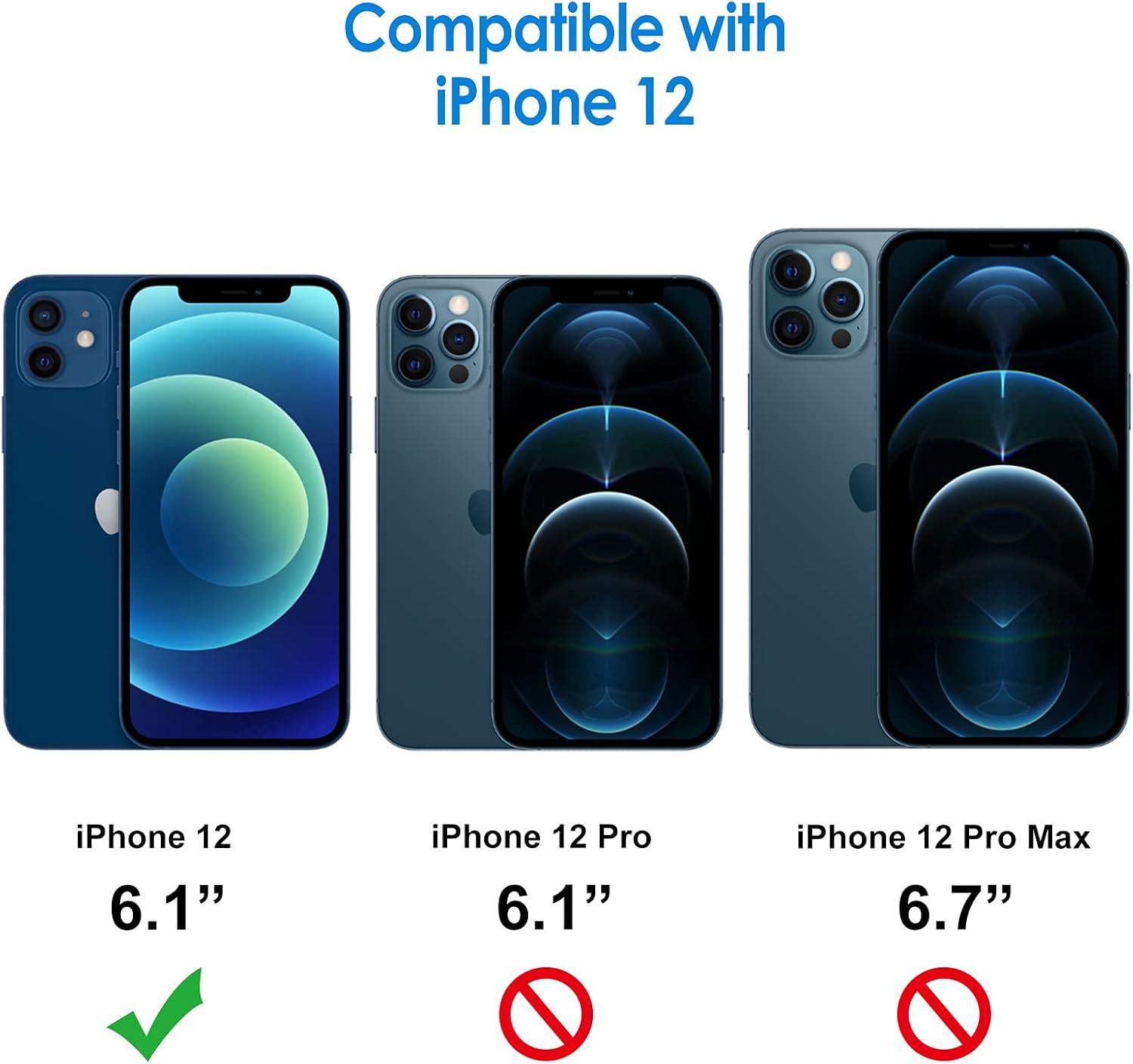 JETech Privacy Screen Protector for iPhone 12 6.1-Inch with Camera Lens Protector, Anti Spy Tempered Glass Film, 2-Pack Each