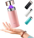 Vsitoo Smart self cleaning Insulated Water Bottle, 8.5oz Stainless Steel Vacuum Flask, AI Self-Clean, 30-Day Battery Life, BPA-Free, Magnetic Charging, Portable Travel Mug Gifts for Men Women, Pink