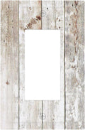 Vintage Light Wood Retro Rustic White Gray Oak Print Decorative Outlet Covers 1 Gang Single Rocker Light Switch Cover Plate Wall Plates GFCI Faceplate for Farmhouse Home Decor
