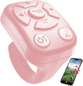 TikTok Scrolling Ring - Bluetooth Remote for TikTok Clips & Tunes, iPhone-Compatible Fingertip Wireless Bluetooth Controller, Ideal for iPad, iOS & Android, with Lively Camera Shutter-(Pink)