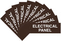 All Quality Basic Electrical Panel Sign - Fire Regulation Safety Compliance Sign - Dark Brown - Large (10 Pack)