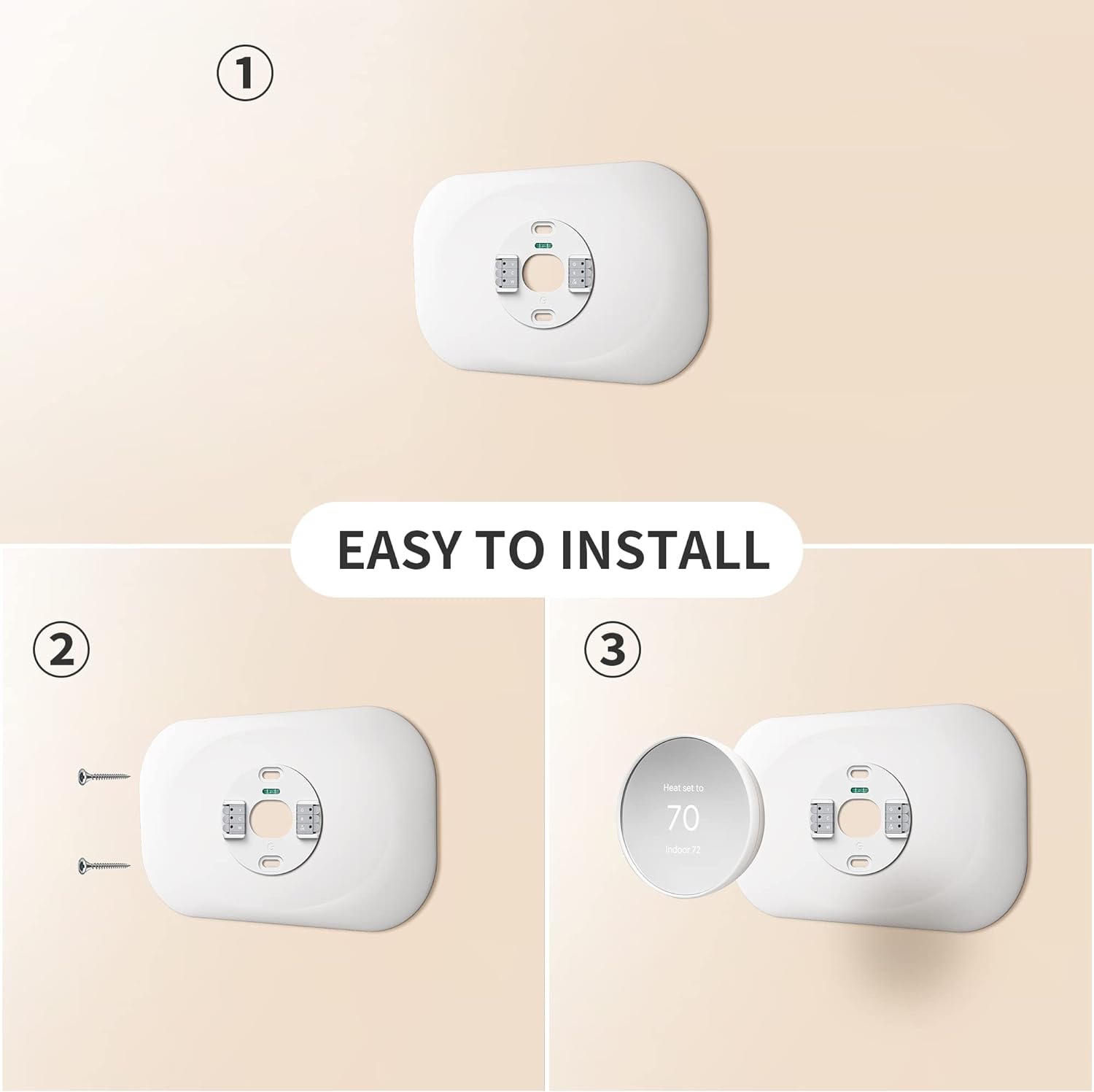Petrichor Nest Thermostat Trim Kit - Compatible with Google Nest Thermostat 2020, Easy to Install - Snow