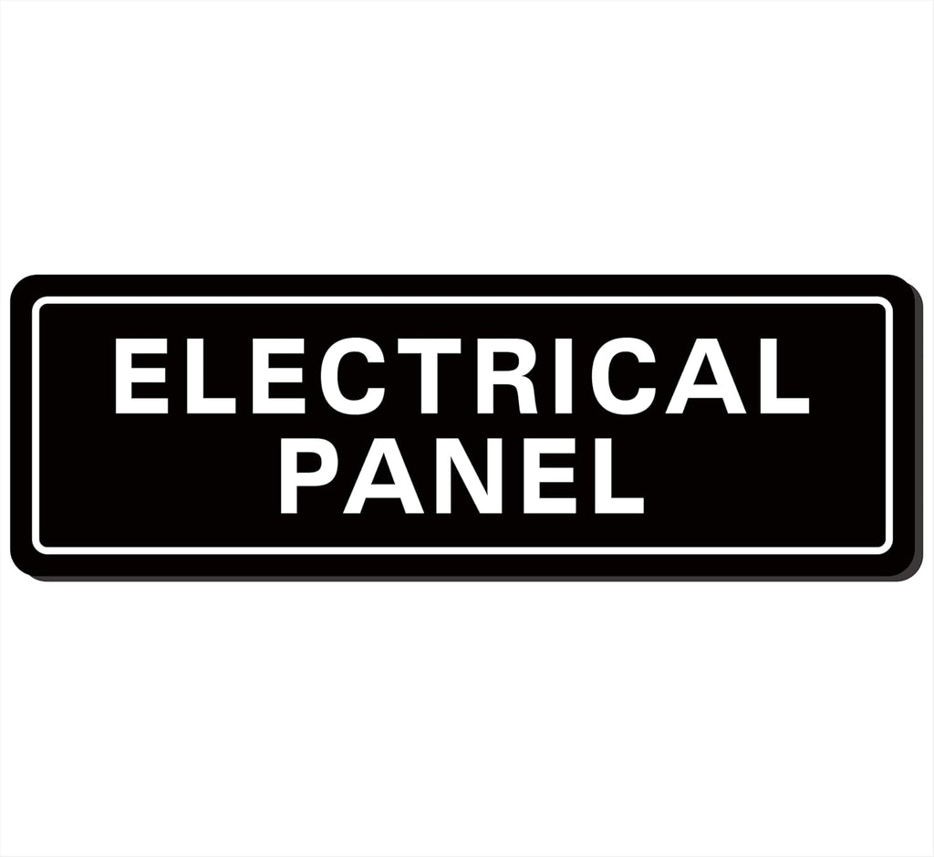 Electrical Panel Sign – Standard Electrical Cabinet Sign, Premium Durable Acrylic Material, Super Strong Self-Adhesive, Quick Installation, Suitable For Your Home And Business (9×3 Inches, Black)