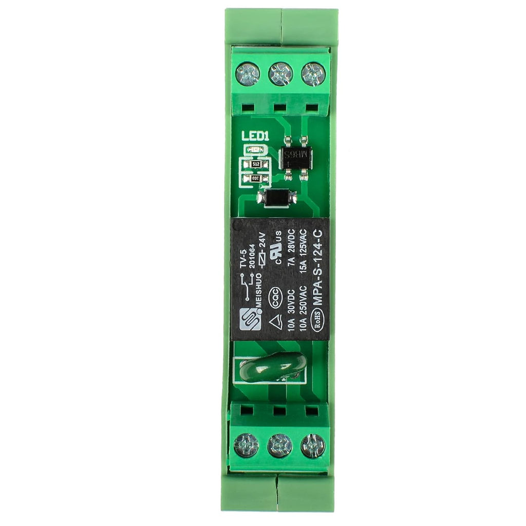 Relay Board, Relay Module 1 Channel 1 SPDT DIN Rail Mount 24V DC/AC, Interface Board(FY-T731C-D24)