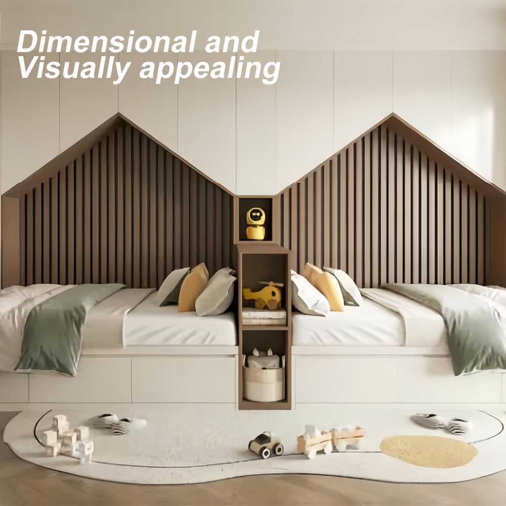 4PCS Acoustic Wood Slat Wall Panels for Wall Decor and Ceiling 3D Fluted Sound Absorbing Panel Soundproof with Wood Finish 108"×6" (Maple Light)