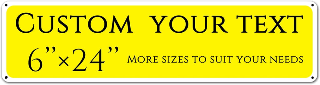 Custom Signs Outdoor Metal, Personalized Street Sign,Aluminum Weatherproof Metal Sign Multiple Sizes, doorplate, guide sign, night visibility, Business, Workplace, Home, Delivery Signs(6 * 24 Inch)