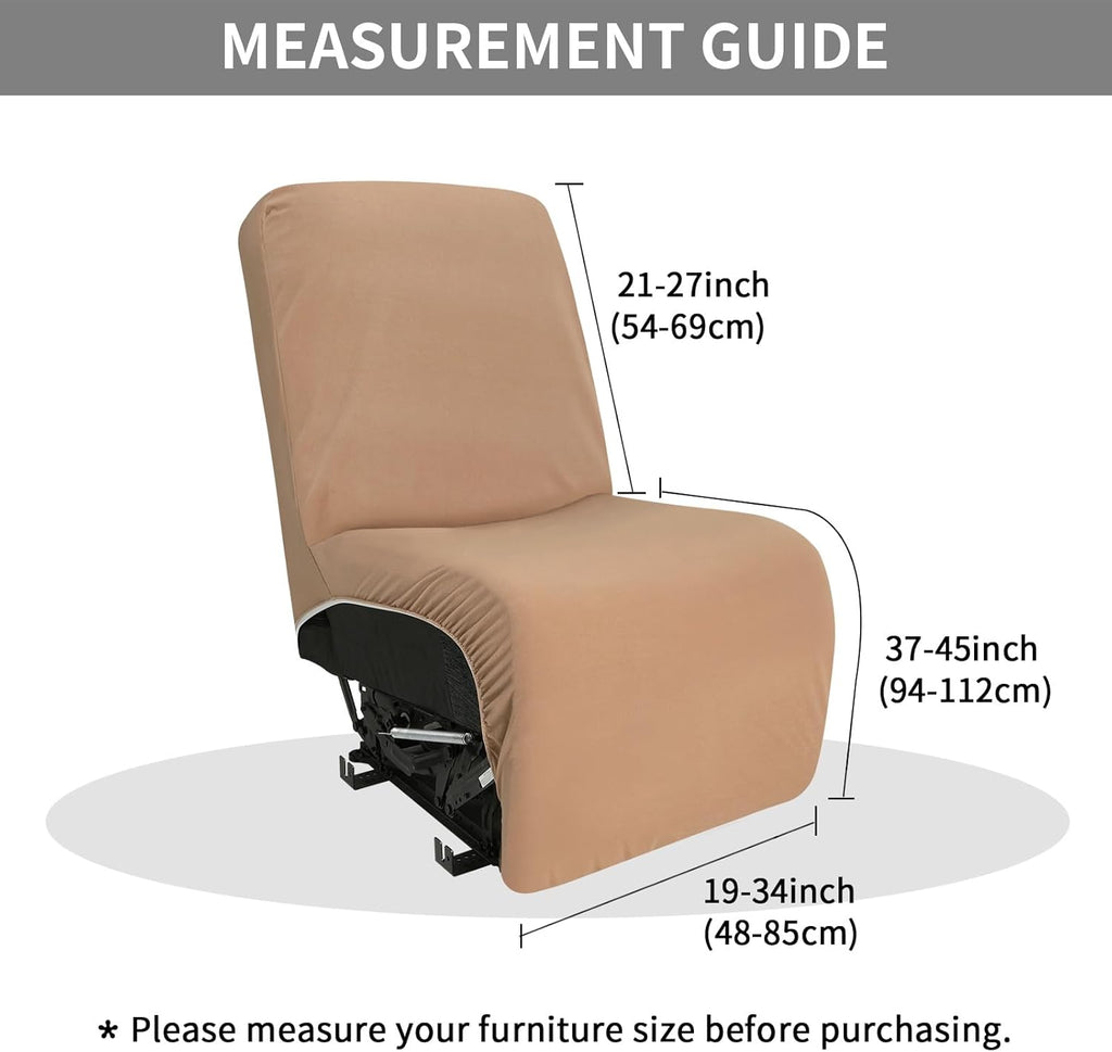 Easy-Going 100% Waterproof Recliner Cover Additional Seat Cover for Reclining Couch, Stretch Sofa Covers Washable Furniture Protector for Kids & Pets, 1 Seat, Camel