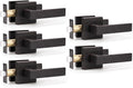 KNOBWELL Heavy Duty Leversets with Oil Rubbed Bronze Finish, Interior Door Handles Set, Passage Door Lever Hall and Closet Door Handle, Left or Right Handing, 5 Pack 2.07 lb One Lever