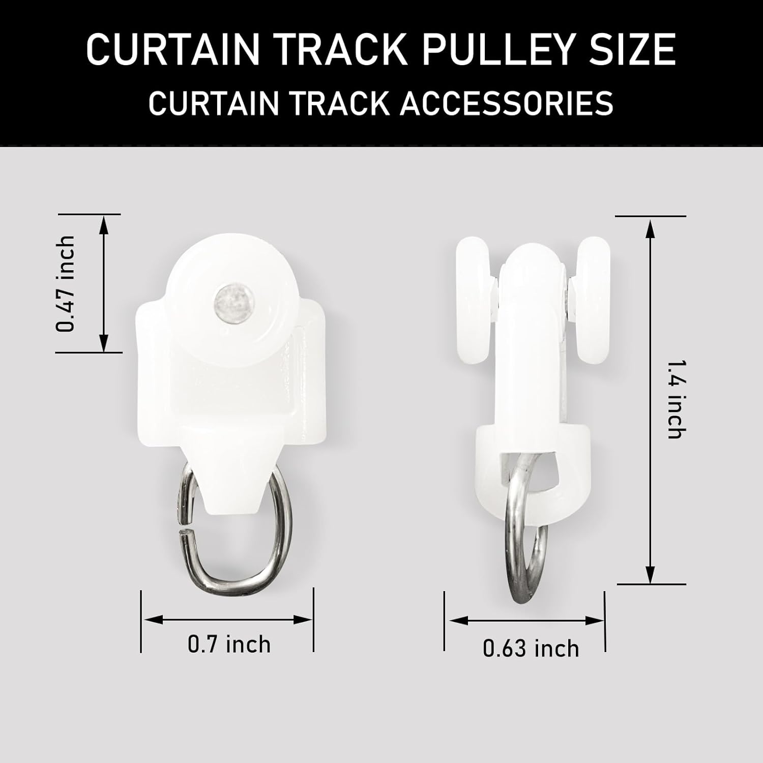 Curtain Tracks Ceiling Wall Mounted Heavy-Duty Curtains Rails Room Divider Curtain Track for Living Room Bedroom Room Shower Divider Special Pulley White 20PCS