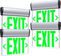 Led Edge-Lit Exit Sign ,Brushed Aluminum Housing Single-Sided Clear Rotating Acrylic Panel,Hardwired Emergency Exit Signs with Battery Backup, 120V-347VAC,Green Led Emergency Exit Light for Business , UL Listed,Top/Side/Wall Mount(4 Pack)
