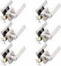 Probrico Interior Brushed Nickel Door Handle, Heavy Duty, Flat Square Privacy Door Handles, Keyless Door Levers Lockset for Bedroom and Bathroom (6 Pack, Modern)