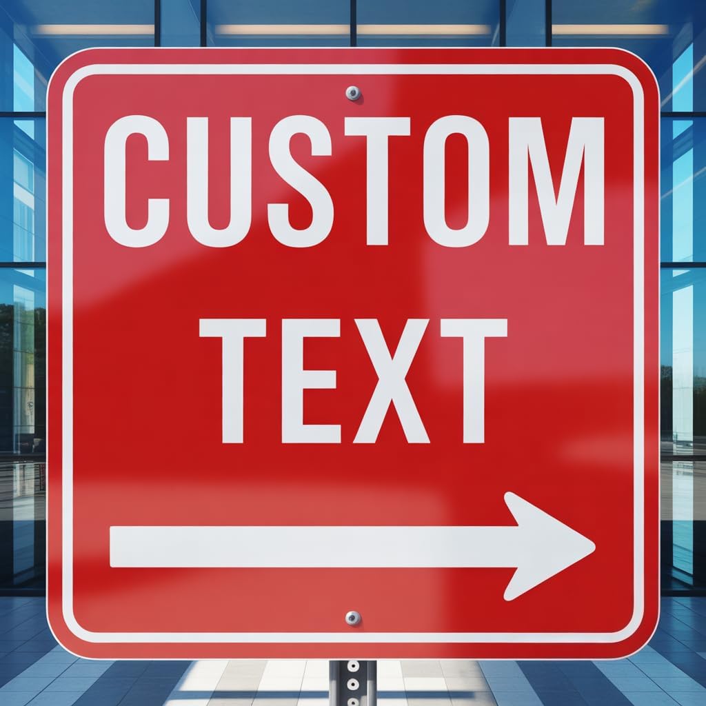 Custom Large Outdoor Metal Sign, 28x28 inch 0.04" Rust-Proof Aluminum, Reflective Option, Single/Double Sided, for Wall & Yard