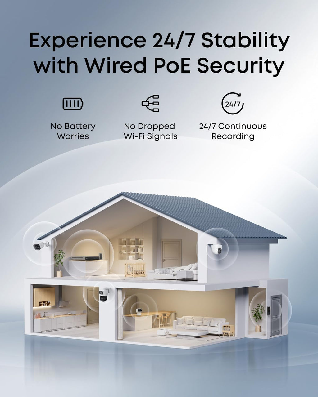 eufy PoE NVR Security System E41,24/7 Recording,Up to 16CH, 2TB HDD, 8 4K Turret Cams, Wired Outdoor Cam, 4K UHD, 122° FOV, Color Night Vision, AI Detection, Red and Blue Strobe