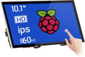 HMTECH Raspberry Pi Screen 10.1 Inch Touchscreen Monitor 1024x600 Portable HDMI Monitor 16:9 IPS Screen Display for Raspberry Pi 5/4/3/2/Zero/B/B+ Win11/10/8/7, Free-Driver