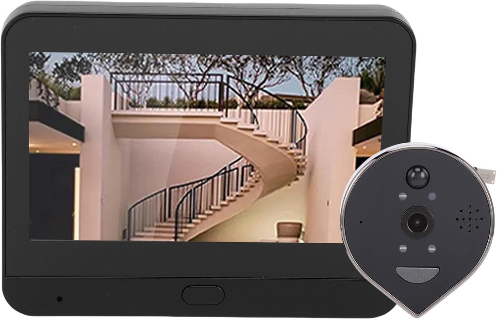 Smart Digital Peephole Camera 3MP 1080P WiFi Video Doorbell with 4.3in LCD Viewer 160 Viewing Angle PIR Motion Detection 5000mAh Battery for Homes Apartments Villas