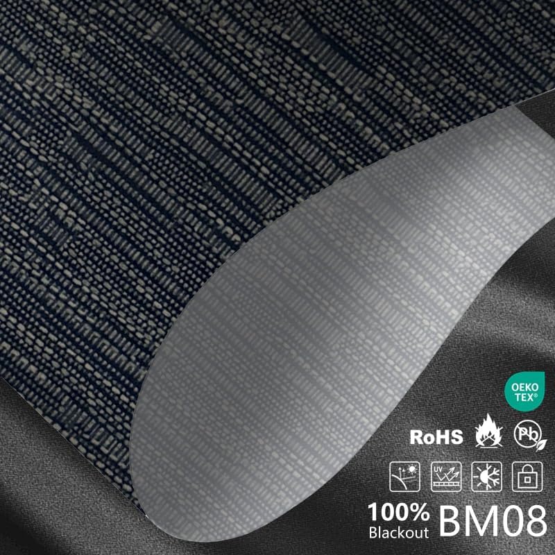 Smart Motorized Blinds – 100% Blackout Roller Shades with Remote, Alexa/Google Home/Siri Control, Matter Compatible, Wireless Rechargeable Battery, Custom Sizes for Windows & Sliding Doors