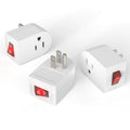 PowerCords [ETL Listed] 3Pack Grounded Outlet Switch w/ON/Off, Plug in Single Outlet Adapter Electrical Switches, Inline Power On Off Switch for Lamp/Devices – Cruise Safe, No Surge Protection, White