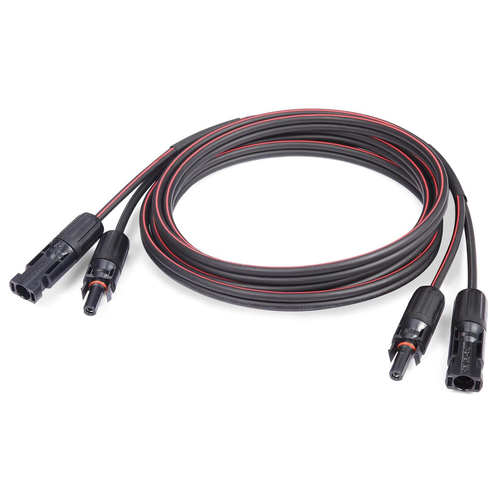 Solar Cable 30 Feet 2x10 AWG Twin Wire Solar Extension Cable, Copper Strand with Female and Male Connectors, Solar Panel Cable Wire & Adaptor for Home, Shop and RV Solar Panels