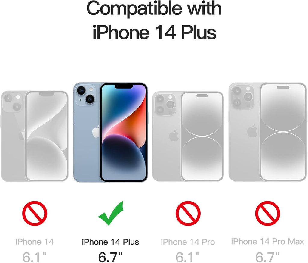 JETech Privacy Full Coverage Screen Protector for iPhone 14 Plus 6.7-Inch with Camera Lens Protector, Anti-Spy Tempered Glass Film, 2-Pack Each