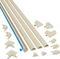 D-Line 13.12ft Cord Hider Kit, Patented Cable Cover, Hide Wires on Wall, Channel for TV Mount Cords, Raceway Wire Hiders, Paintable, Adhesive, Half Round, 4X 0.78in W x 0.39in H x 39in Lengths, Beige