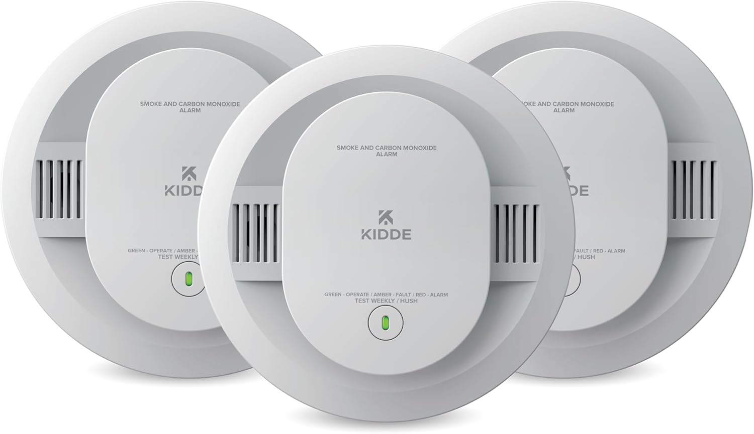 Kidde Smoke & Carbon Monoxide Detector for Home, AA Battery Powered, LED Notifications, 3-Pack