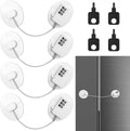 4PCS Refrigerator Locks Combination, Drill-Free Refrigerator Door Lock Fridge Lock Combination with Password, Mini Digital Refrigerator Lock for Freezer Door Lock (White)