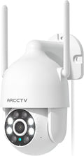 2K Security Camera Outdoor, 2.4G/5G WiFi 24/7 Recording Security Camera, 360° PTZ Auto Tracking, Motion Tracking, Full Color Night Vision, Waterproof