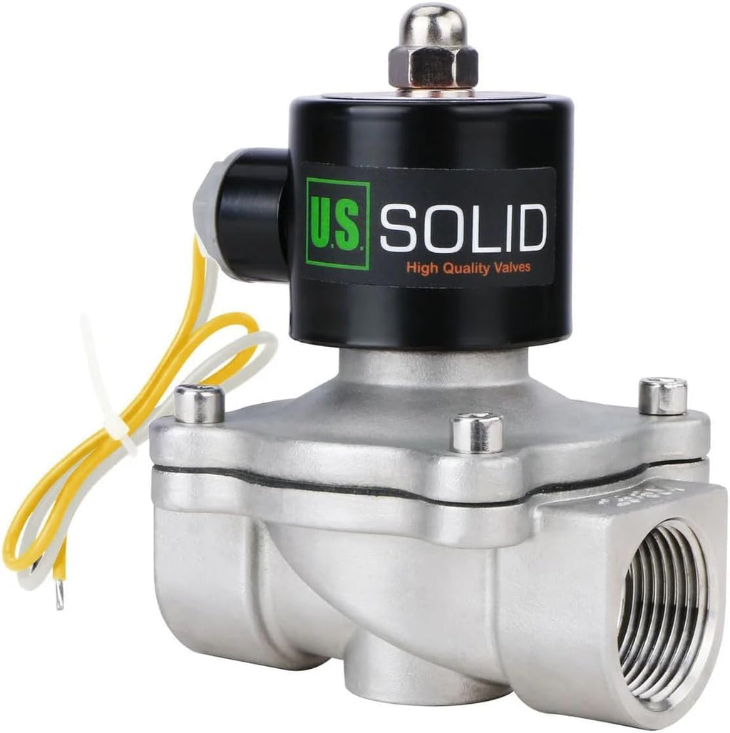 U.S. Solid 1 inch Stainless Steel Electric Solenoid Valve 110VAC Normally Closed Air Water(Pack of 16)