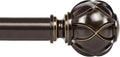 KAMANINA Curtain Rods for Windows 72 to 144 Inches (6-12ft) Long Heavy Duty Curtain Rod, 7/8 Inch Adjustable Decorative Drapery Rods with Netted Texture Finials, Bronze