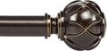 KAMANINA Curtain Rods for Windows 48 to 84 Inch, Antique Bronze Heavy Duty Curtain Rod Adjustable, 7/8 Inch Single Decorative Drapery Rod 32 to 86 Inch(2.6-7.1Ft), Netted Texture End