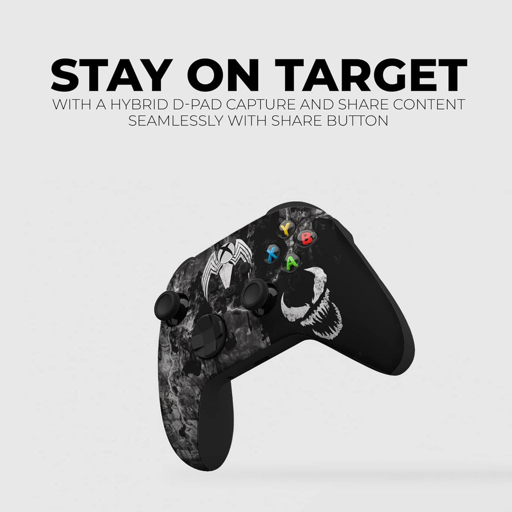DreamController Vennom Custom X-box Controller Wireless compatible with X-box One/Series X/S Proudly Customized in USA with Permanent HYDRO-DIP Printing (NOT JUST A SKIN)