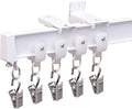 Bendable Ceiling Curtain Track Ceilings Mount or Wall Mounted Heavy-Duty Room Divider Curtains Rails for Living room Bedroom Shower Privacy RV Garage Dividers with Clips，White 6 FT