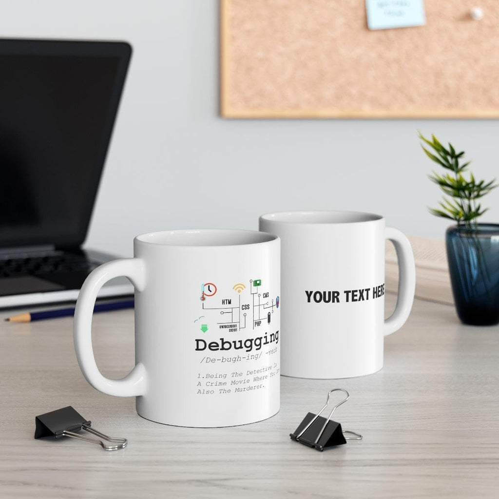 Personalized Debugging Definition Mug Customized Funny IT Programmer Programming Coding Code Coffee Mug 11oz Computer Teacher Student Present 11oz