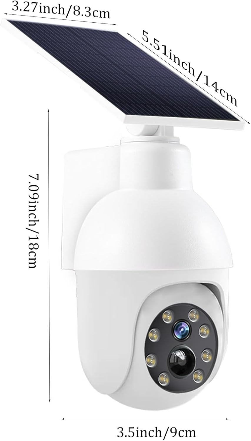 High brightness solar powered analog surveillance sensor light 2 Pack, flashing red light can simulate fake CCTV camera, enhance home security, suitable for porch backyard and parking lot lighting