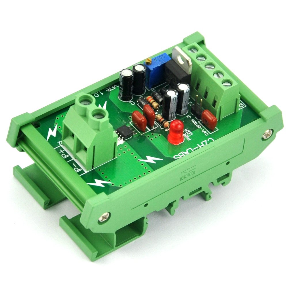 Electronics-Salon DIN Rail Mount AC/DC Current Sensor Module, Based on ACS712 (+/-20Amp)