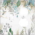 Green Tropical Palm Leaves Flower Plants Hummingbird Wallplates 1 Toggle 1 Duplex Switch Plate Electrical GFCI Faceplate Decorative Light Switch Covers for Bed Room Living Room Decor