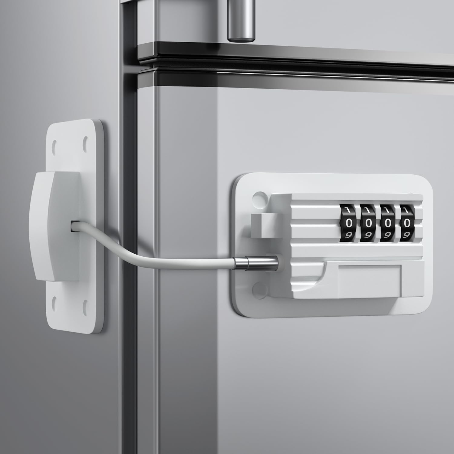 Refrigerator Lock - Upgraded Combination Lock for Upright Freezer, Child Safety Lock for Cabinets, White