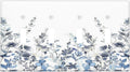 Light Switch Covers Light Blue Watercolor Leaves Plant With Floral Quad Toggle Electrical Faceplate 4 Gang Wall Plate Decorative Switch Plates for Bedroom Bathroom Decor