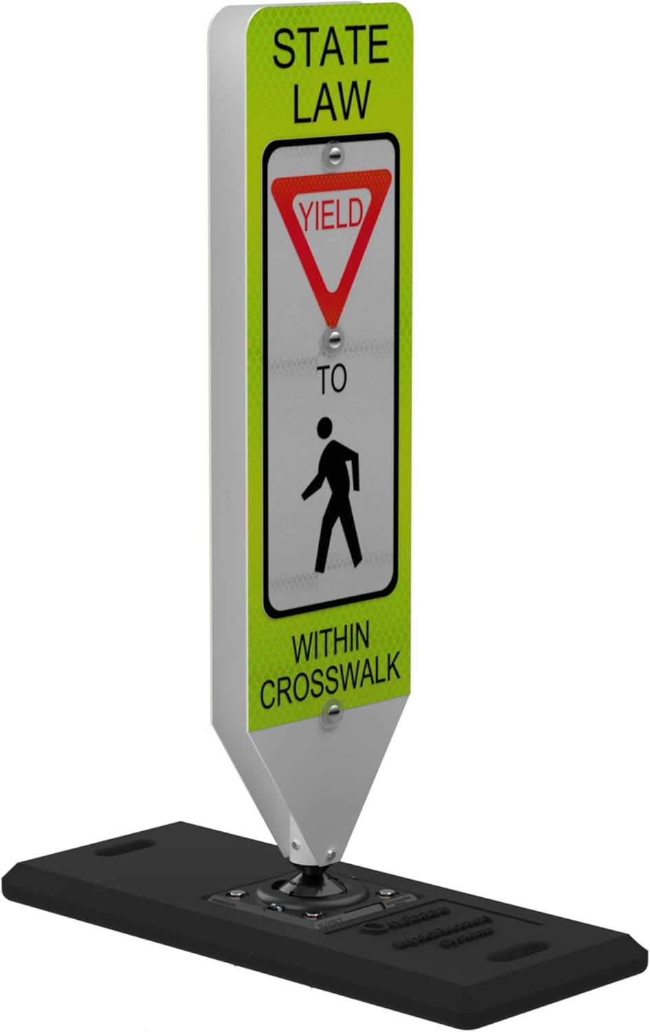Impact Recovery - In-Street Pedestrian Crossing Signs - Street Sign - Road Safety Yield Sign with Portable Base