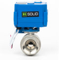 U.S. Solid Motorized Ball Valve with Manual Function - 1" Stainless Steel, Full Port, 85-265V AC, 2-wire Automatic Return, Normally Closed