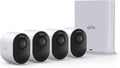 Arlo Ultra Security Camera 4K HDR (3rd Gen, 2025 Release) + SmartHub, Battery Power, Emergency Response, AI Event Captions, 1-Month Trial of Secure Plan, 180° Field of View, 4 Cam, White