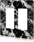 Black White Marble Pattern Acrylic Wall Plate Cover Switch Plate Covers Cover Light Switch Cover Switch Cover Decorative Electrical Outlet Cover Plates Outlet Covers Switch Cover 2 Gang